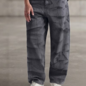 Laser Print Baggy Jean – Anthracite Grey